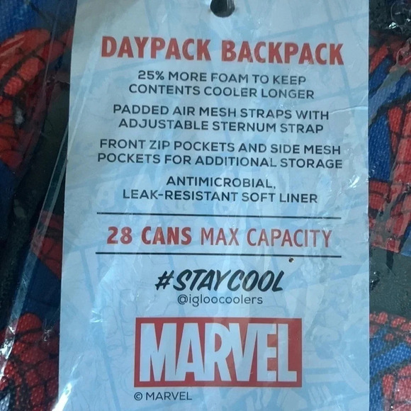 Marvel DC Comics SpiderMan 28 Can Insulted Backpack NWT - Picture 6 of 8